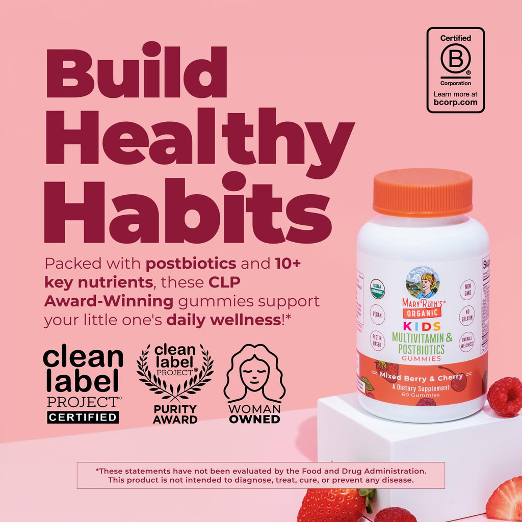 MaryRuth's Organic Kids Multivitamin + Postbiotics Gummies - 60 Count - image 2