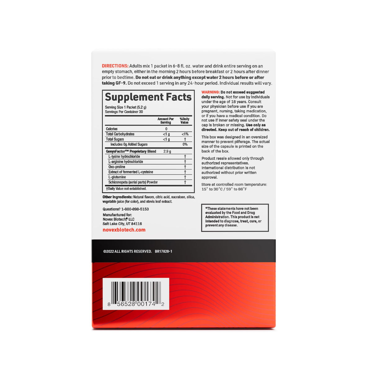 Novex Biotech GF-9 Fruit Punch Powder for Energy - 30 Sachets - image 8