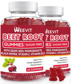 WEEVIT Beet Root Gummies Nitric Oxide Supplement - 120 Count