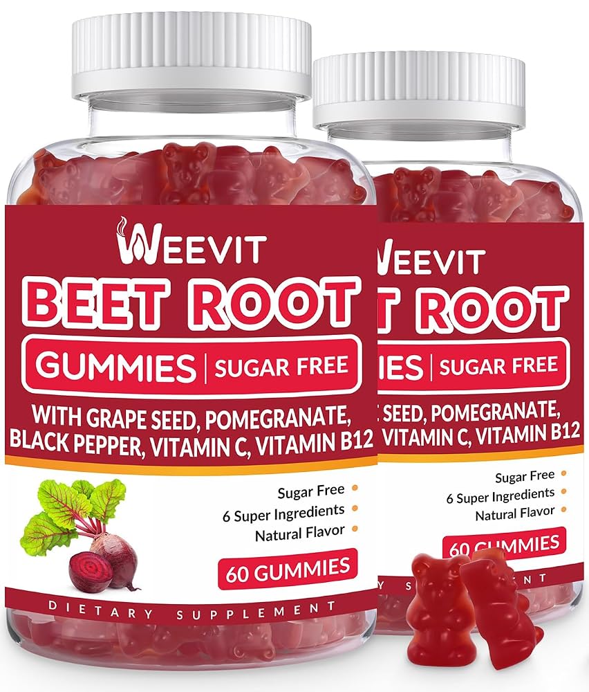 WEEVIT Beet Root Gummies Nitric Oxide Supplement - 120 Count