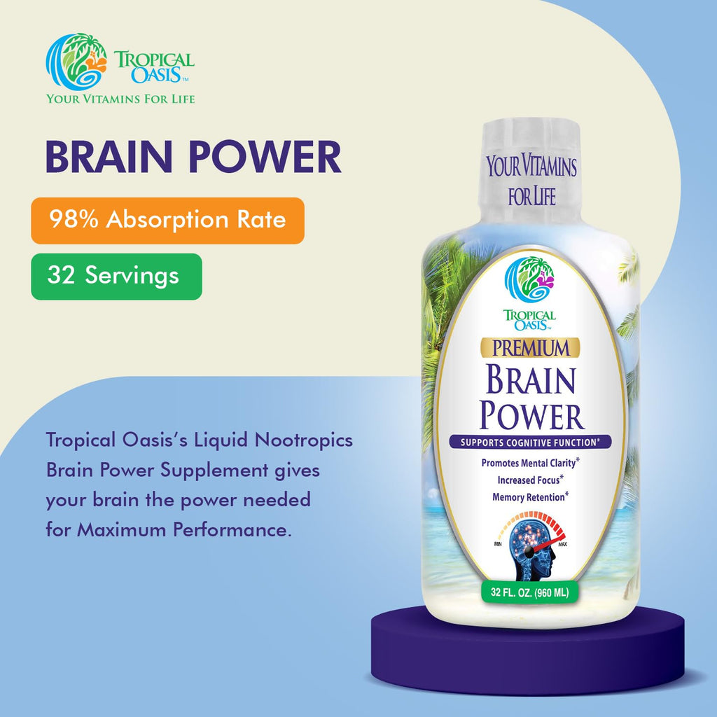Tropical Oasis Brain Power Liquid Nootropic - 32 Fl Oz - image 6