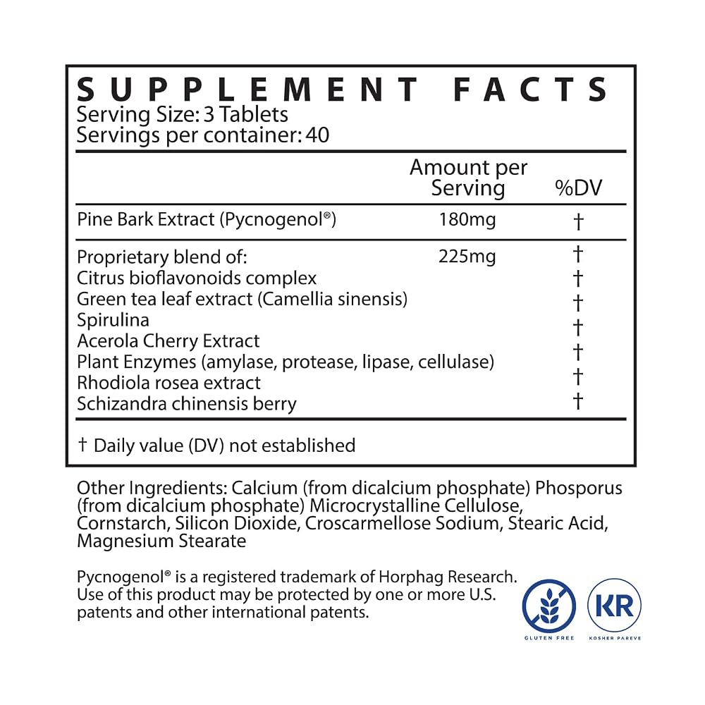 Kaire Super Maritime Prime 120 Pycnogenol French Pine Bark - 60 Tablets - image 2