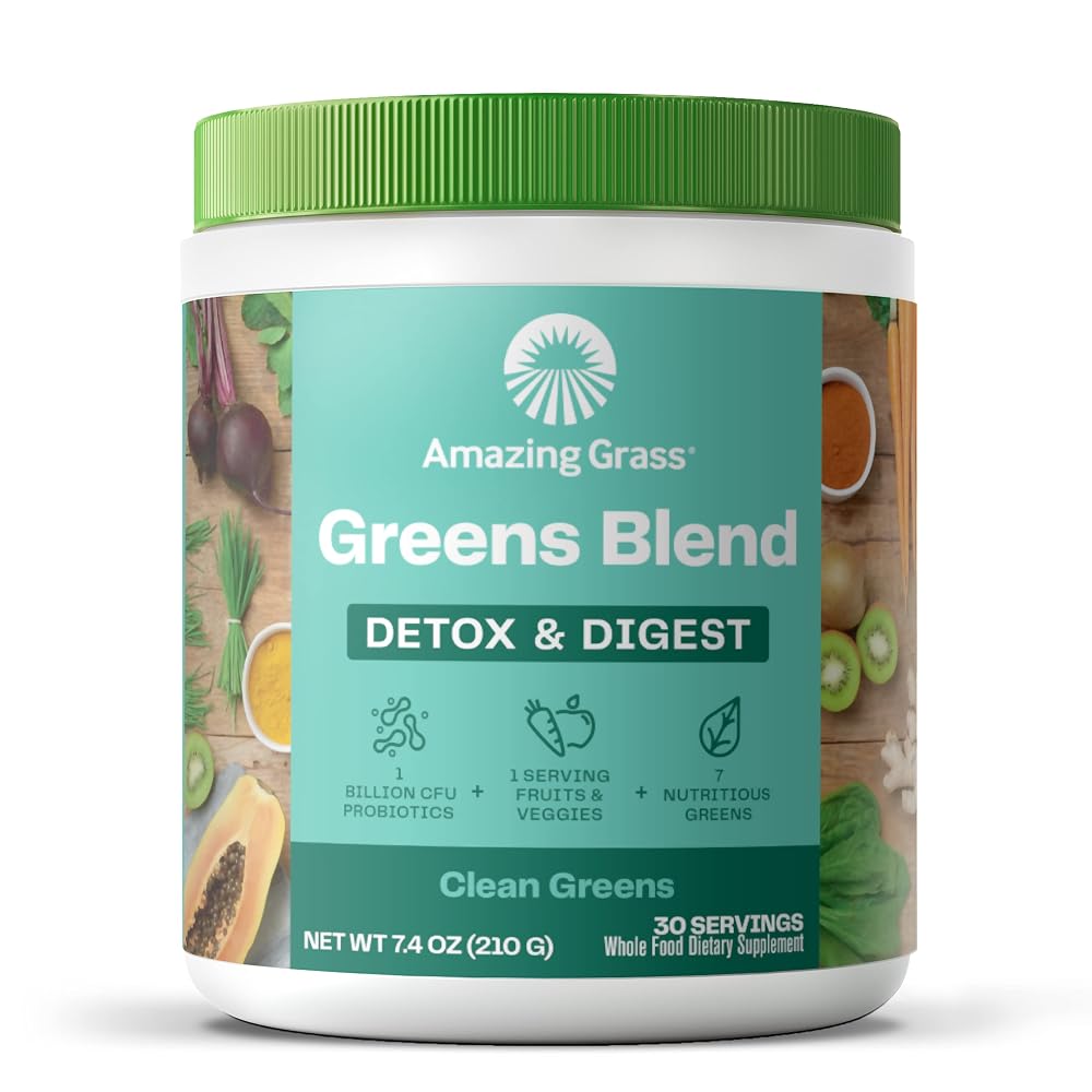 Amazing Grass Greens Blend Detox and Digest Clean Greens, 30 Servings