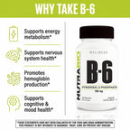 NutraBio Vitamin B6 P5P 100mg - 60 Vegetarian Capsules - image 3