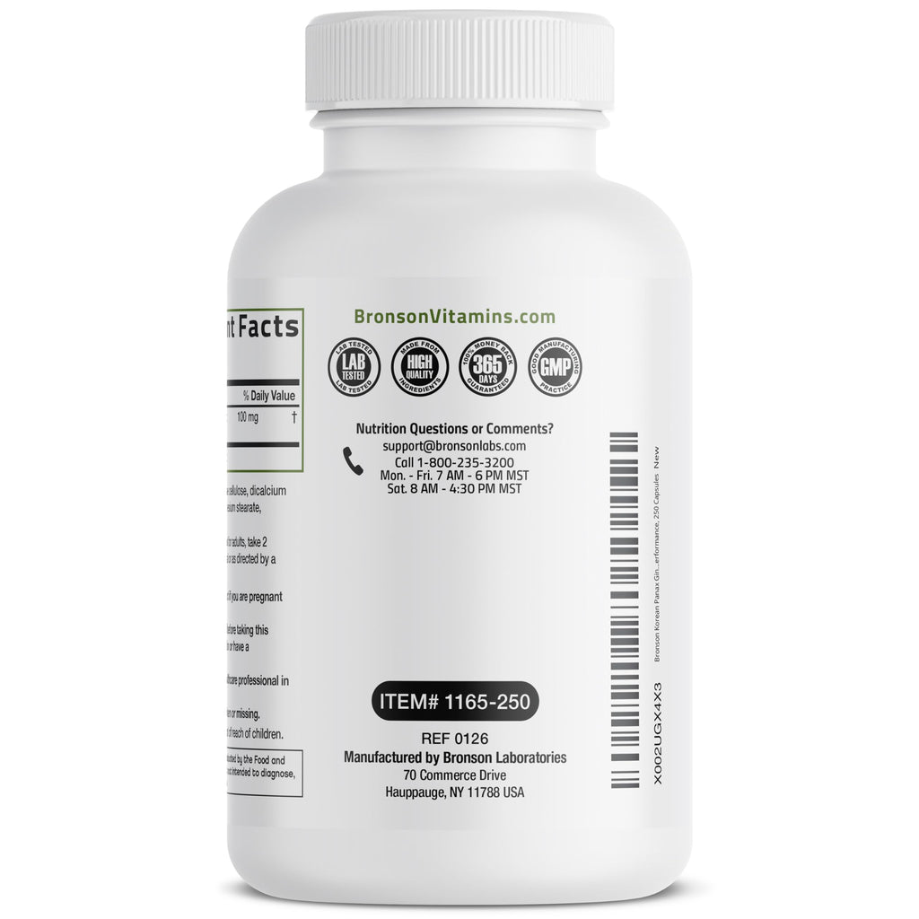 BRONSON Flavored Capsule adult Korean Panax Ginseng Supports Energy