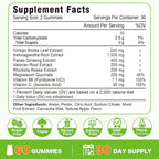 VZOXAINS Ginkgo Biloba Gummies with Ginseng