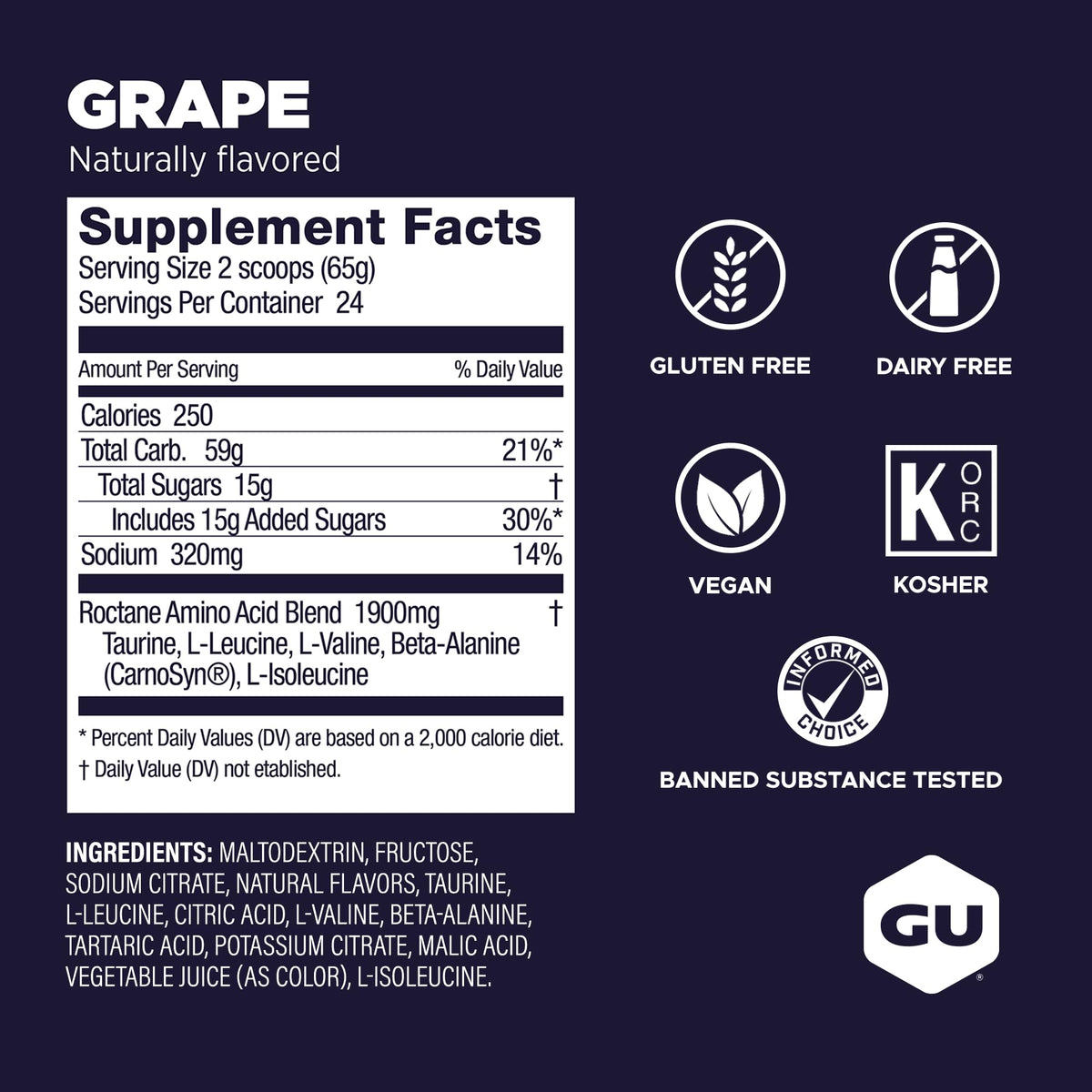 GU Energy Roctane Ultra Endurance Energy Drink Mix, Vegan