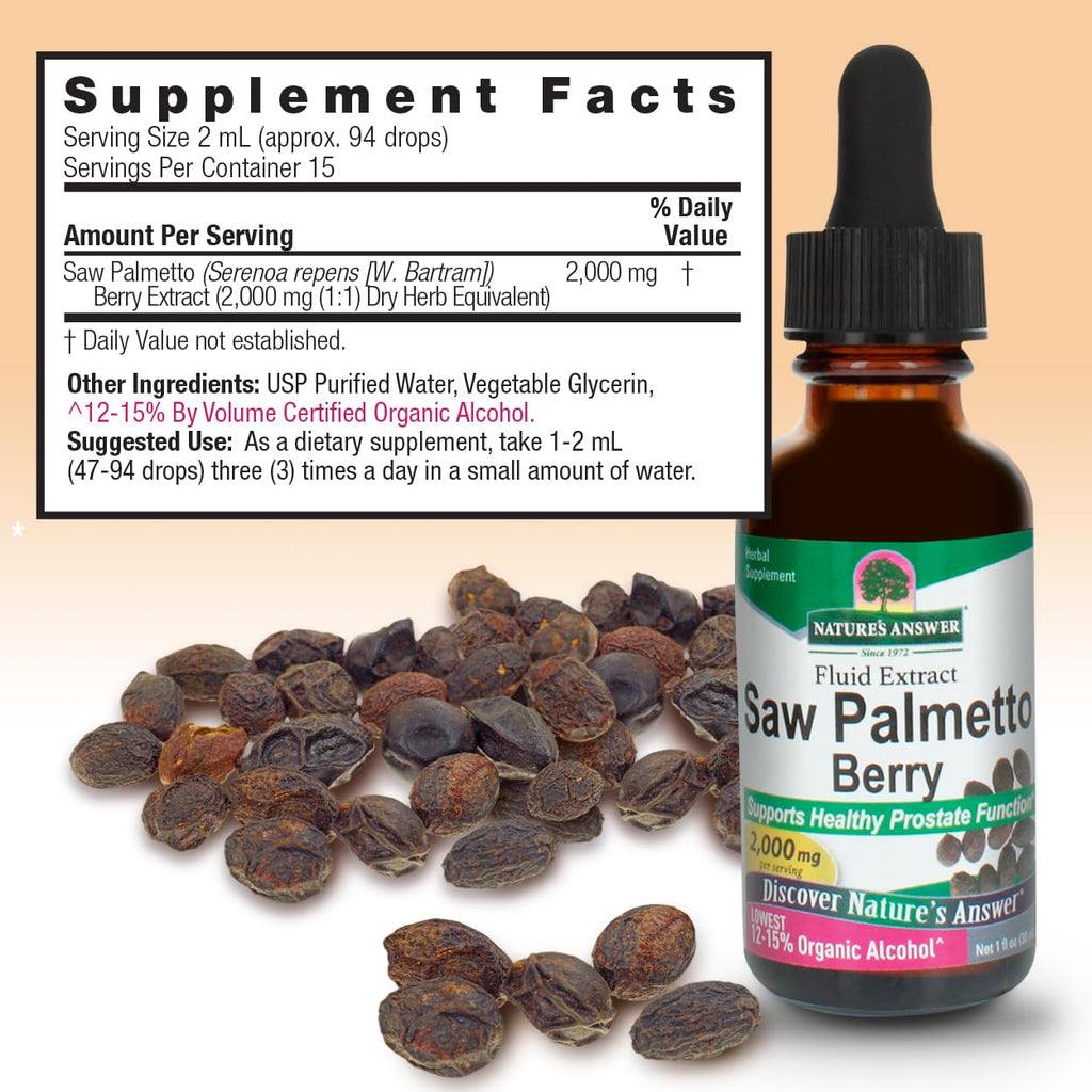 Nature's Answer Saw Palmetto Extract Liquid - 1 Fl Oz - image 4