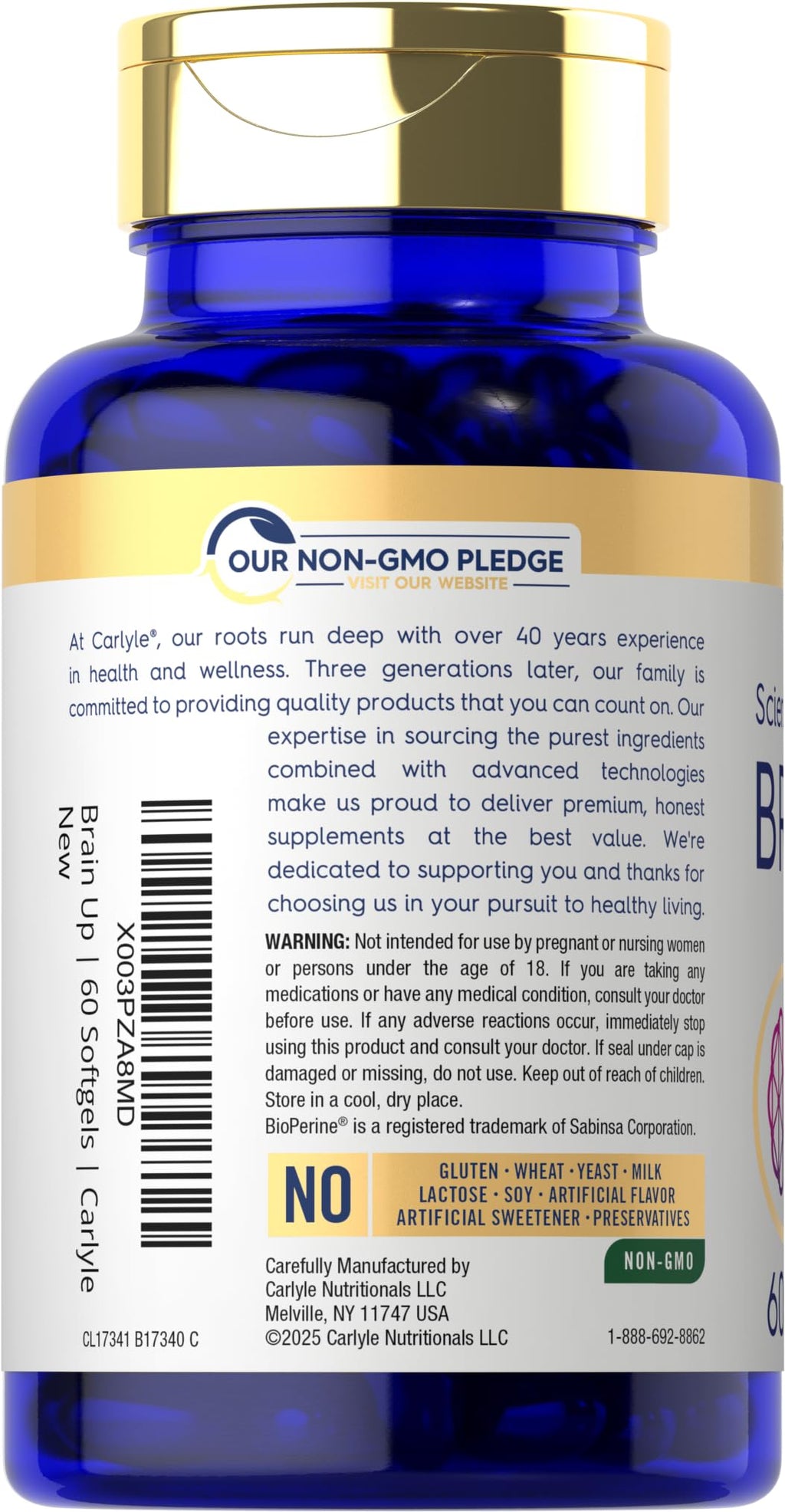 Carlyle Brain Nootropic Supplement - 60 Softgels - image 3