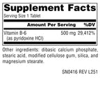 Source Naturals Vitamin B-6 500 mg - 100 Tablets - image 2