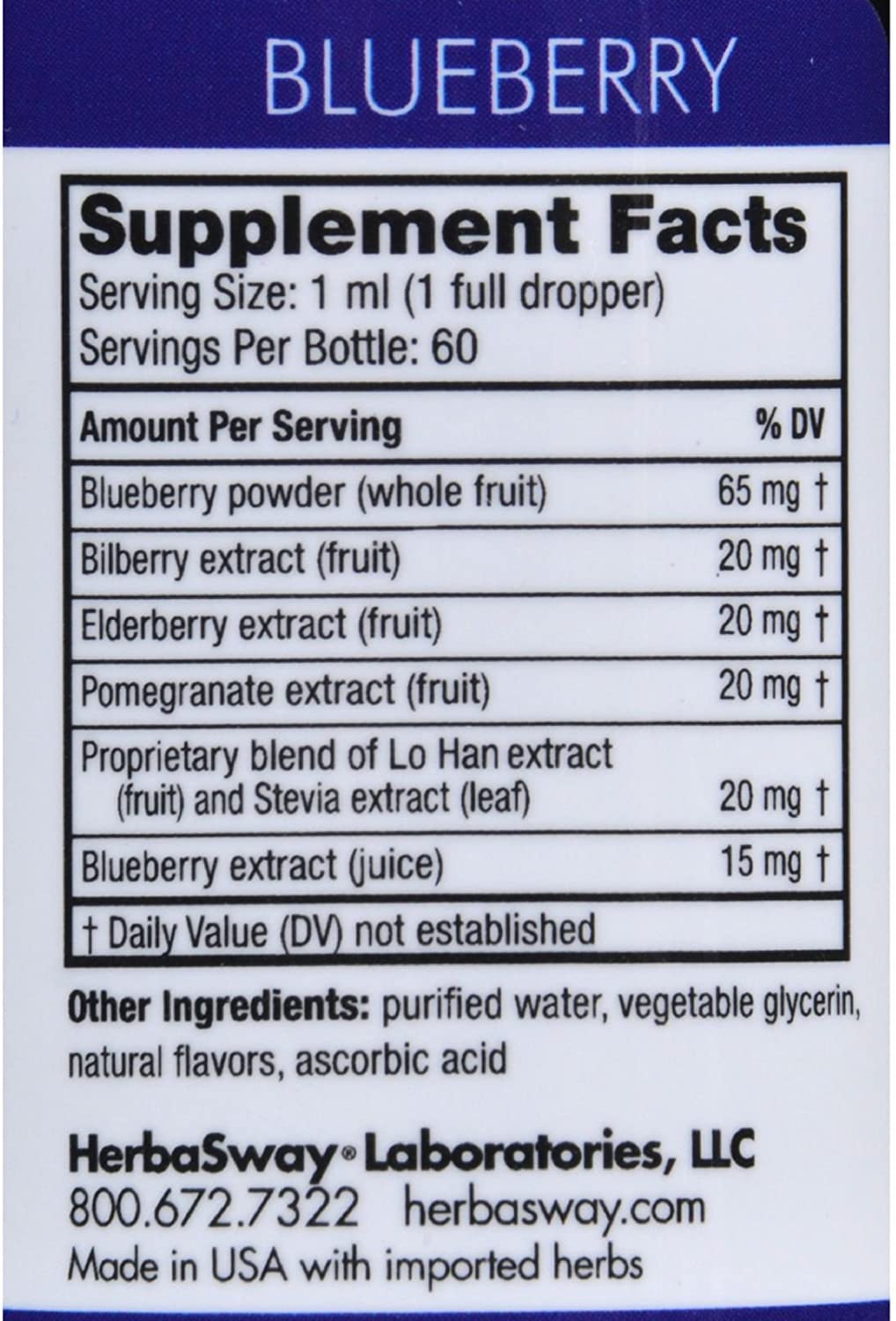 Herbasway Memory Support Blueberry Liquid - 2 Fl Oz - image 2
