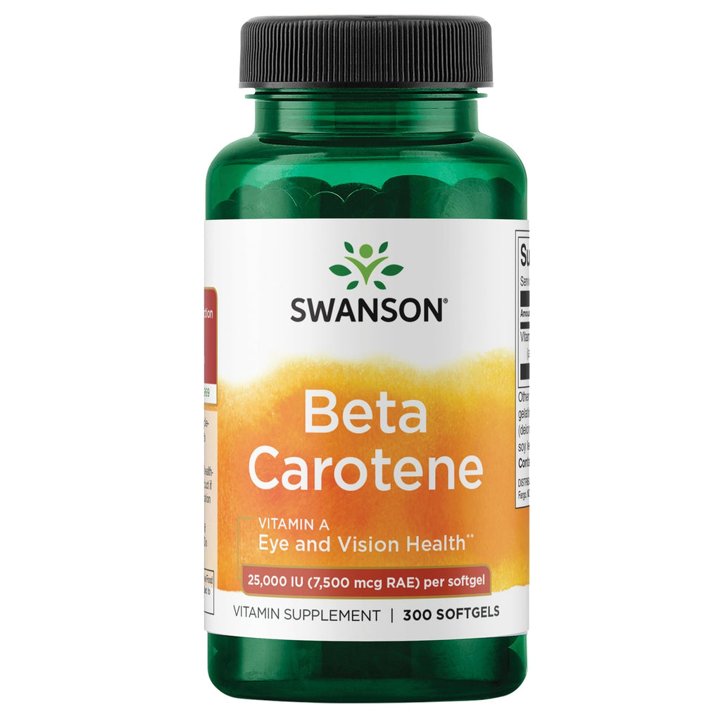 Swanson Beta-Carotene Vitamin A Supplement Vision Support - 300 Softgels
