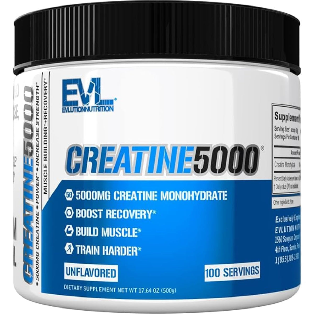 Evlution Creatine 5000 Pre & Post Workout Powder - 100 Servings