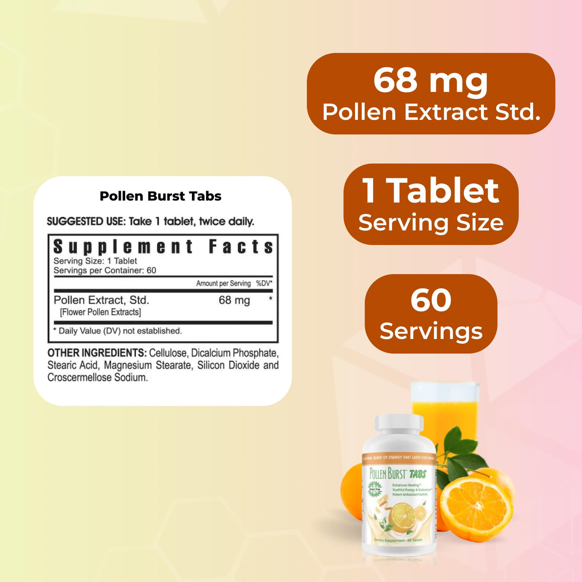 Youngevity Pollen Burst Tabs Energy & Endurance - 60 Tablets - image 3