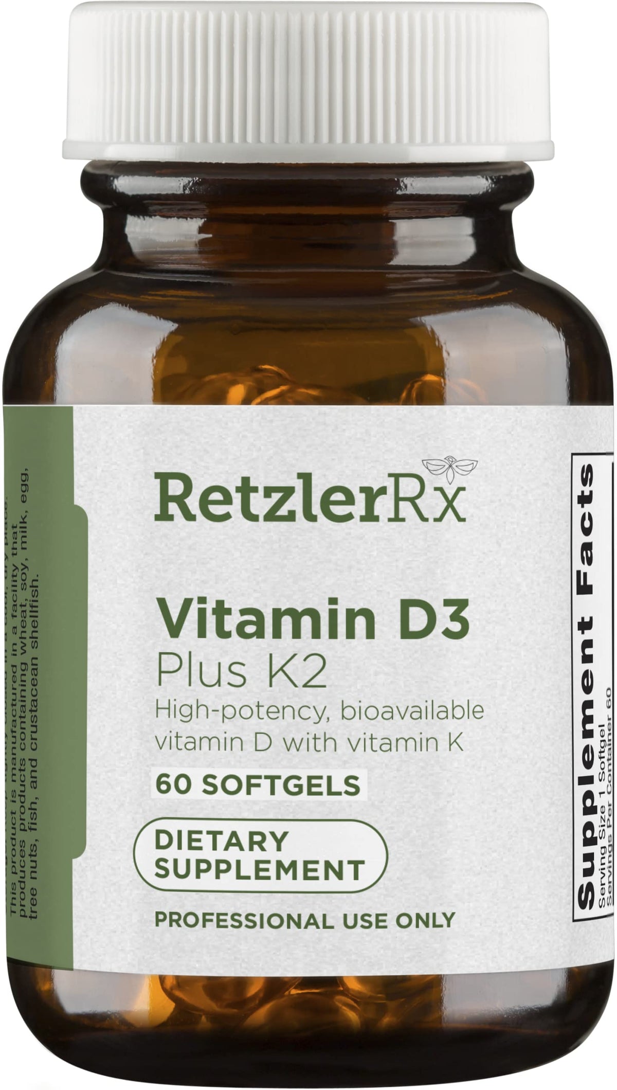 HormoneSynergy Vitamin D3 5000 Plus K2 Softgels - 60 Count