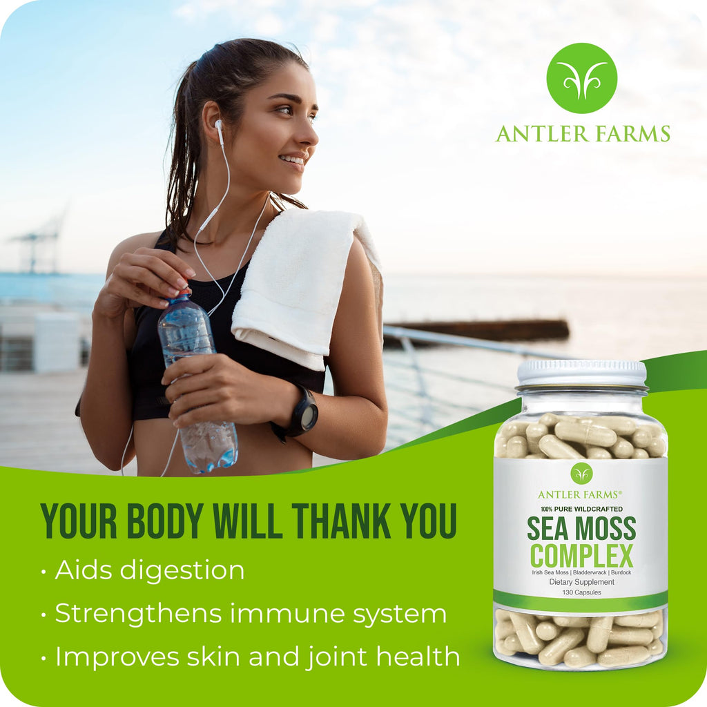 Antler Farms Sea Moss Complex with Bladderwrack - 130 Capsules - image 6