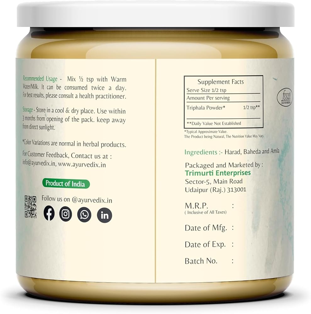 ayurvedix Organic Triphala Powder Herbal Supplement - 150g - image 2