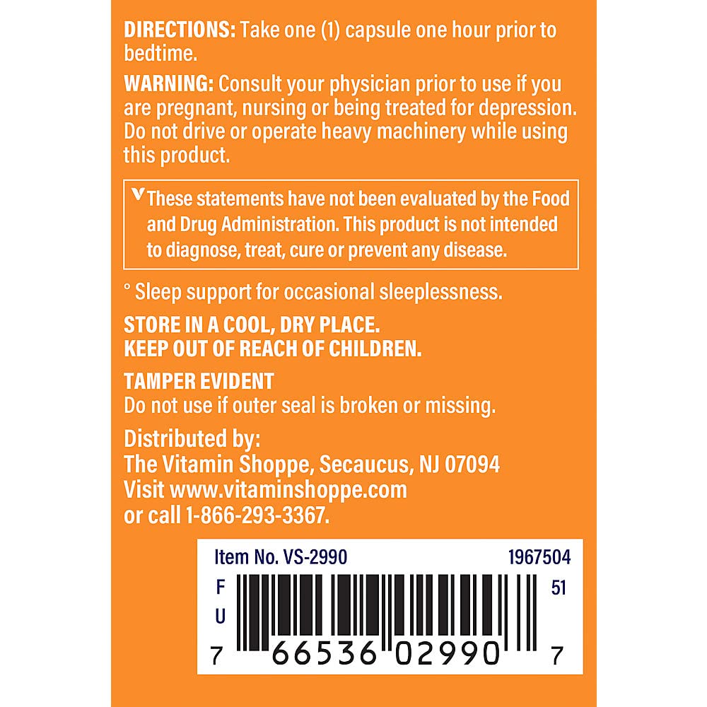 The Vitamin Shoppe Snooze-in with Melatonin - 120 Capsules - image 2