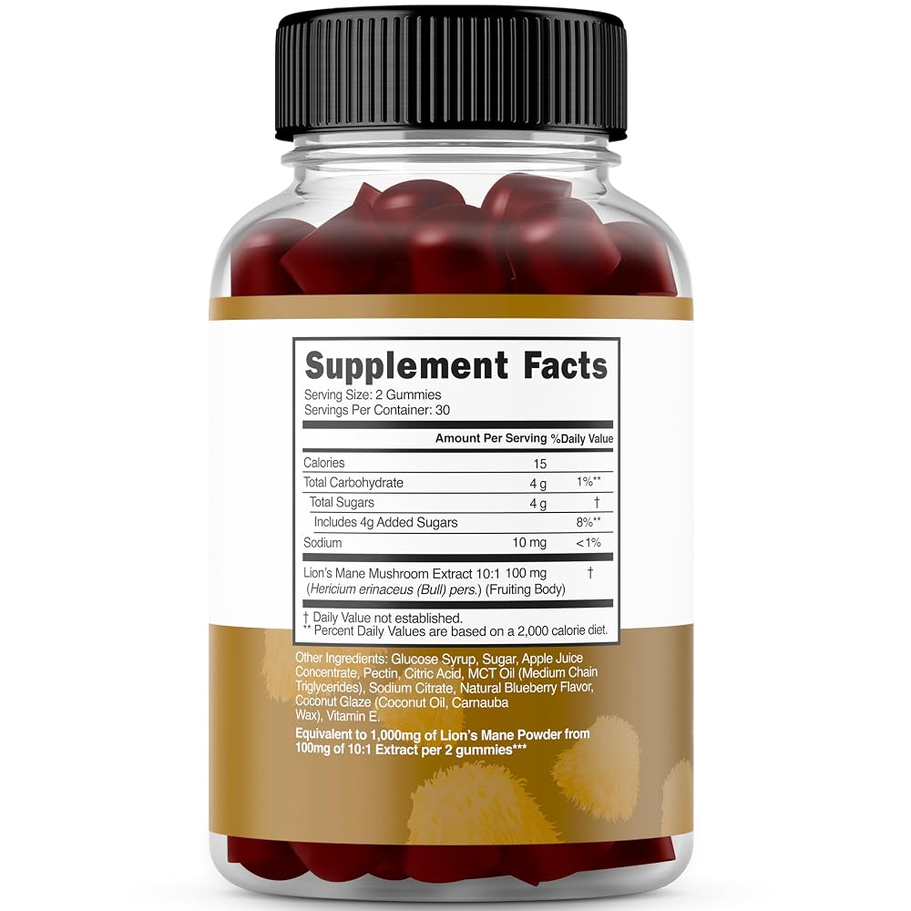 DORADO NUTRITION Lions Mane Mushroom Gummies - 60 Count - image 2