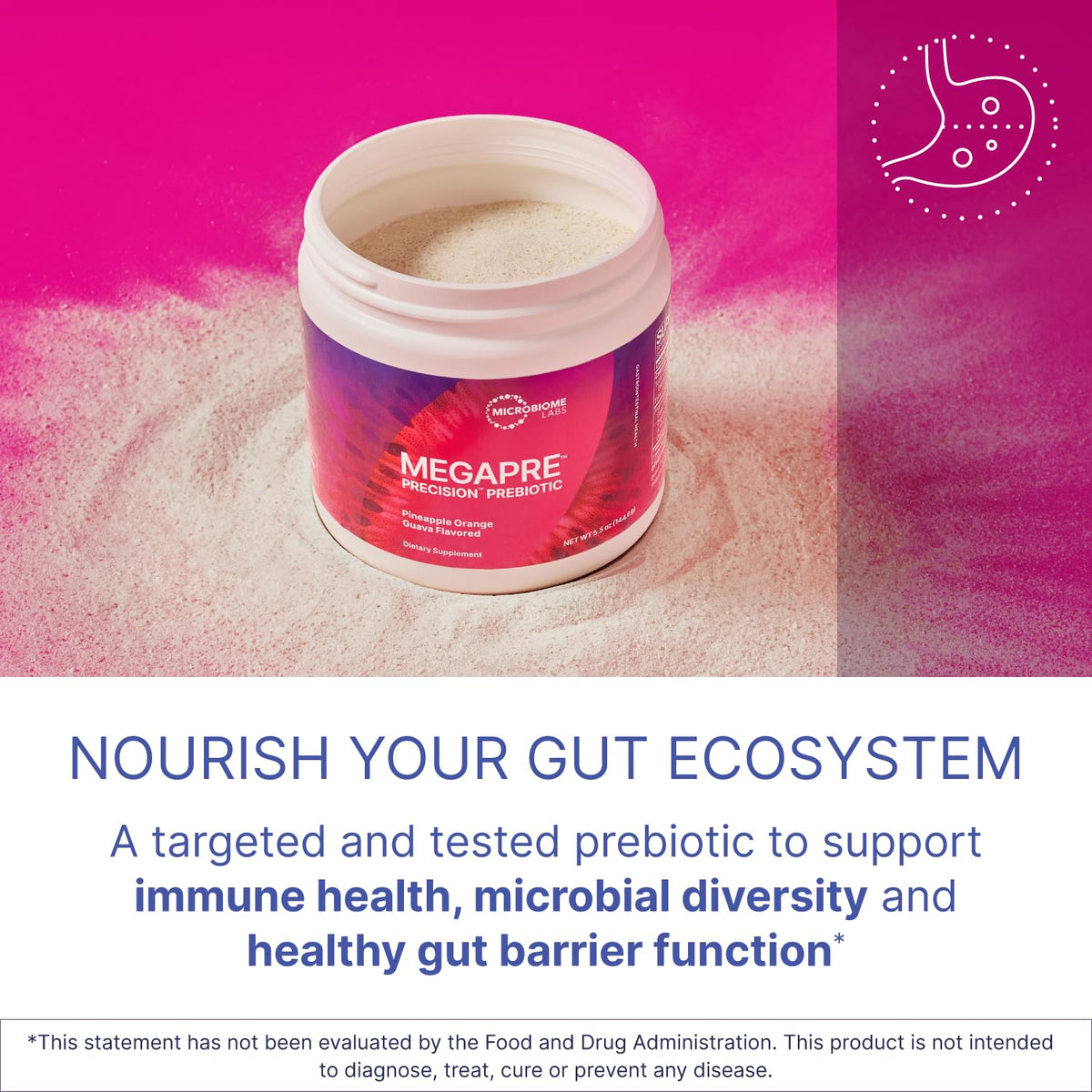 Microbiome Labs MegaPre Prebiotics Supplement for Women & Men