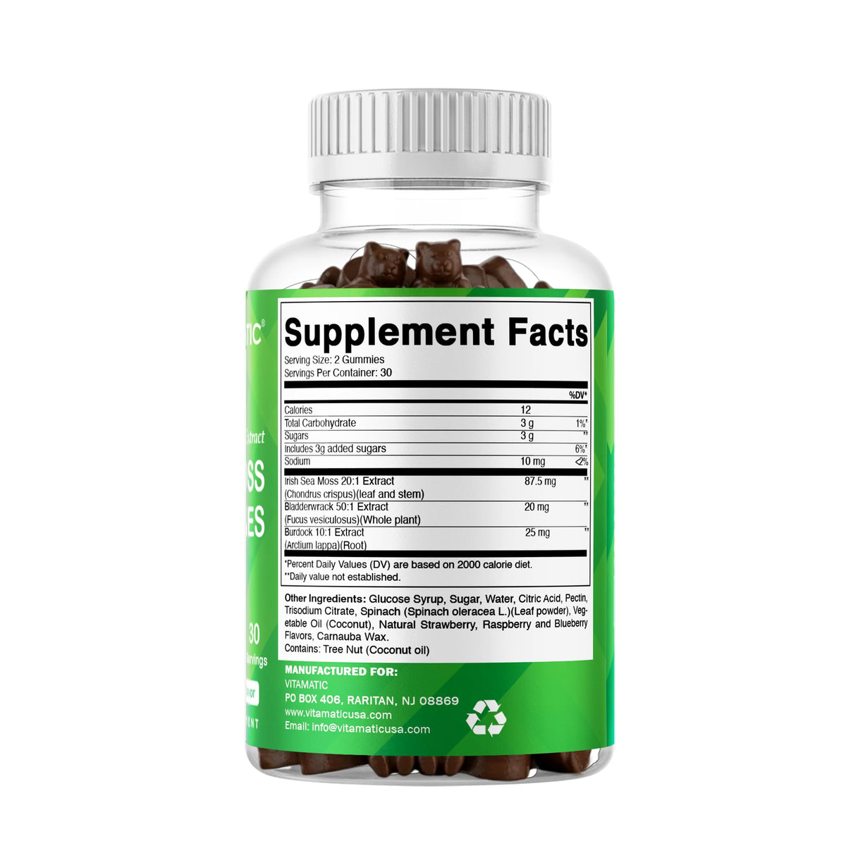 Vitamatic Sea Moss Gummies with Bladderwrack & Burdock - 60 Gummies - image 9