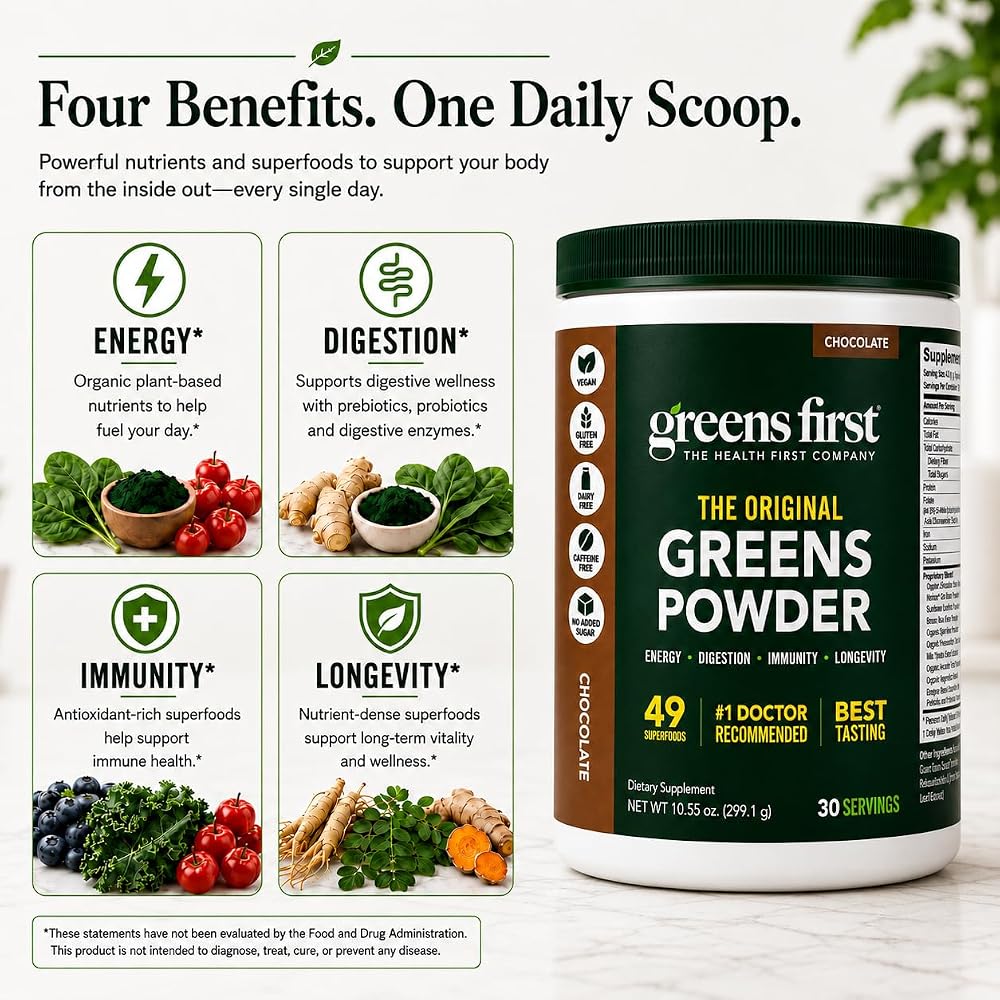 Greens First Original Greens Powder - 49 Superfoods - Organic Fruits - image 7