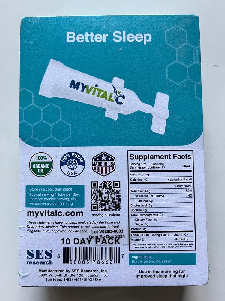 MyVitalC Better Sleep Supplement Shots ESS60 Olive Oil - 50 mL Pack of 2 - image 5