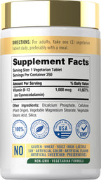 Carlyle B12 Vitamin 1000 mcg Time Release - 250 Tablets - image 2