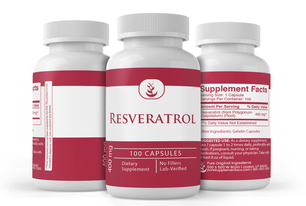 PURE ORIGINAL INGREDIENTS Resveratrol - 100 Capsules - image 4