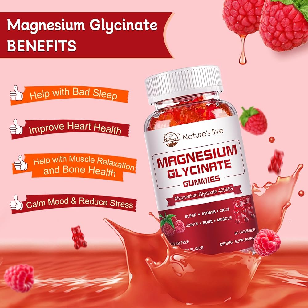 Nature's live Magnesium Glycinate Supplement 400mg Sugar Free