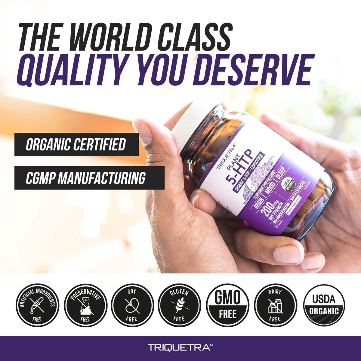 Triquetra Health Organic 5-HTP 200 mg Capsules - 60 Count - image 9