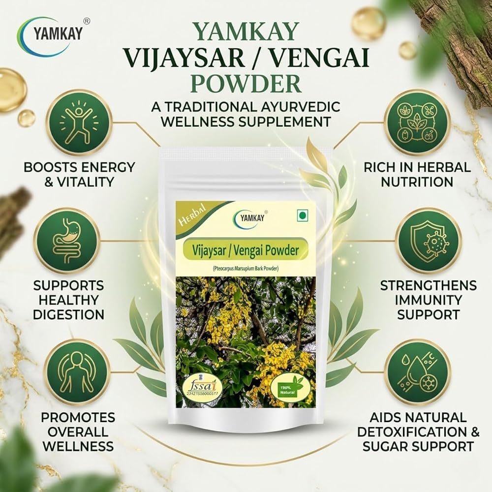YAMKAY Vijaysar Vengai Bark Powder - 300 GM - image 5