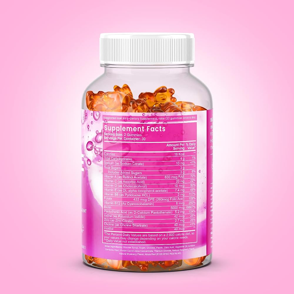 Nilon Beaute BeauteBiotic Gummies Hair Skin & Nails - 60 Gummies - image 7