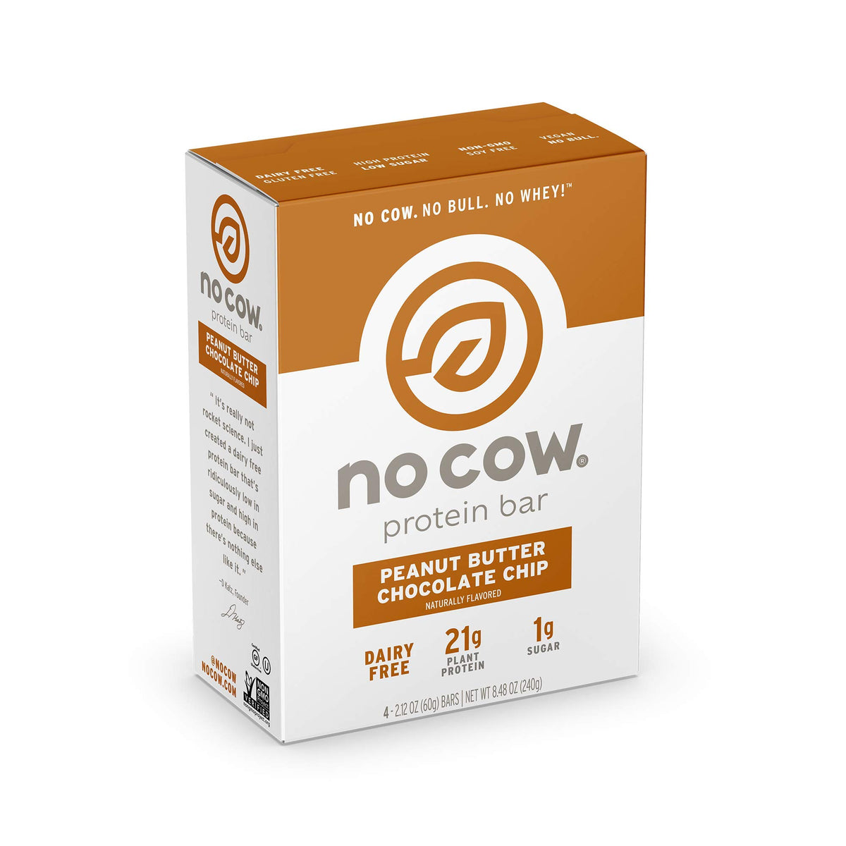 No Cow Peanut Butter Chocolate Chip Protein Bar - 4 Count