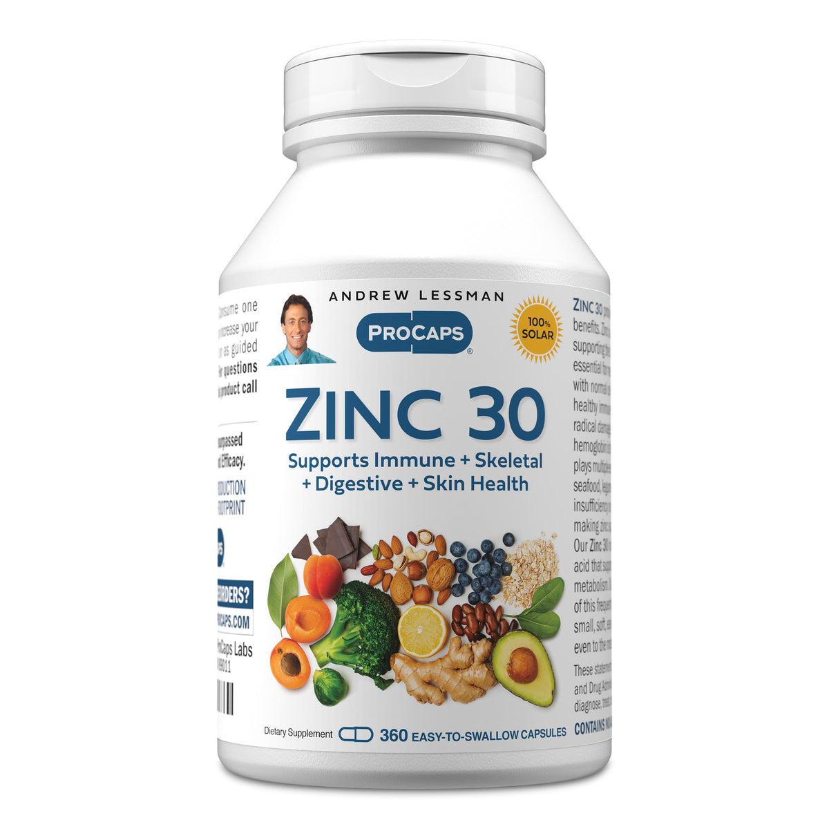ANDREW LESSMAN Zinc 30 - Capsules - Highly absorbable Zinc Citrate.