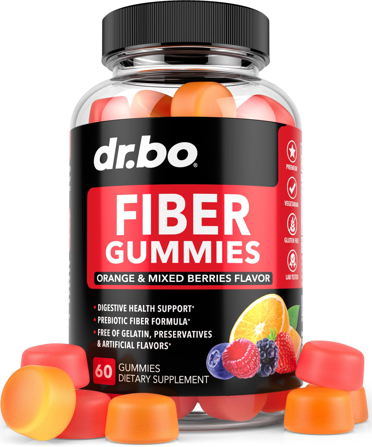 DR. BO Fiber Gummies for Adults & Kids - 60 Gummies