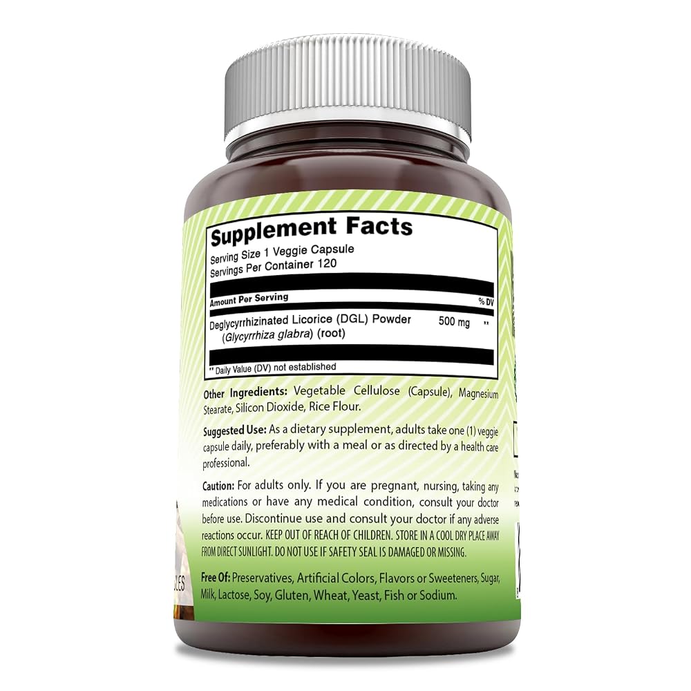 Amazing India DGL 500 mg Licorice Root - 120 Vegetarian Capsules - image 2