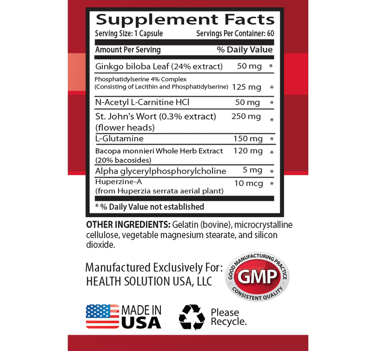Health Solution Prime Brain and Memory Booster - 120 Capsules - image 5