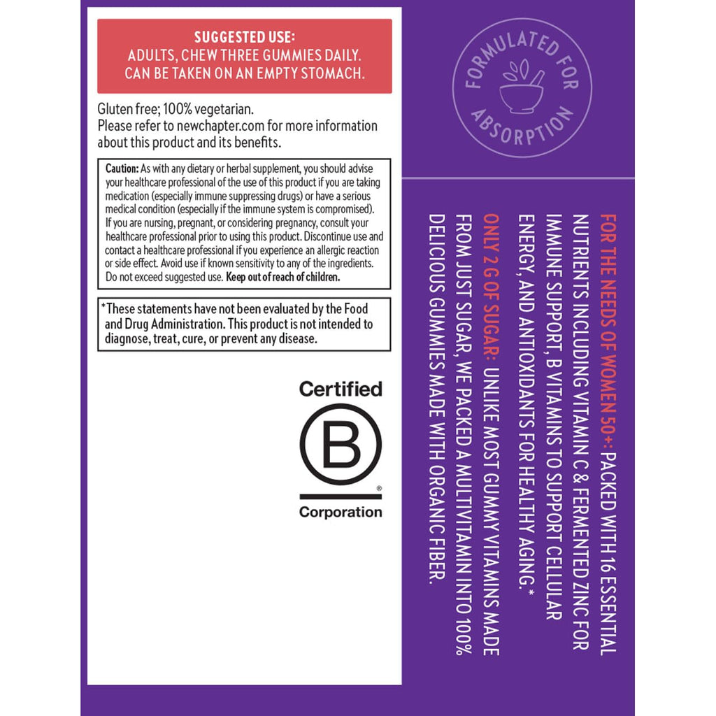 New Chapter Women's 50+ Multivitamin Gummies Berry Citrus - 90 Count - image 8