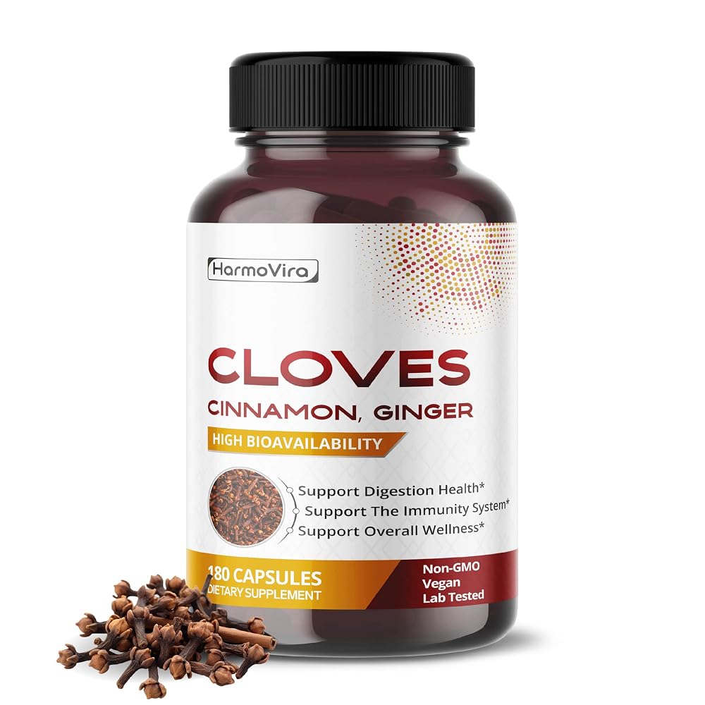 HarmoVira Cloves 7-in-1 Complex for Digestive & Immune Wellness - 180 Capsules