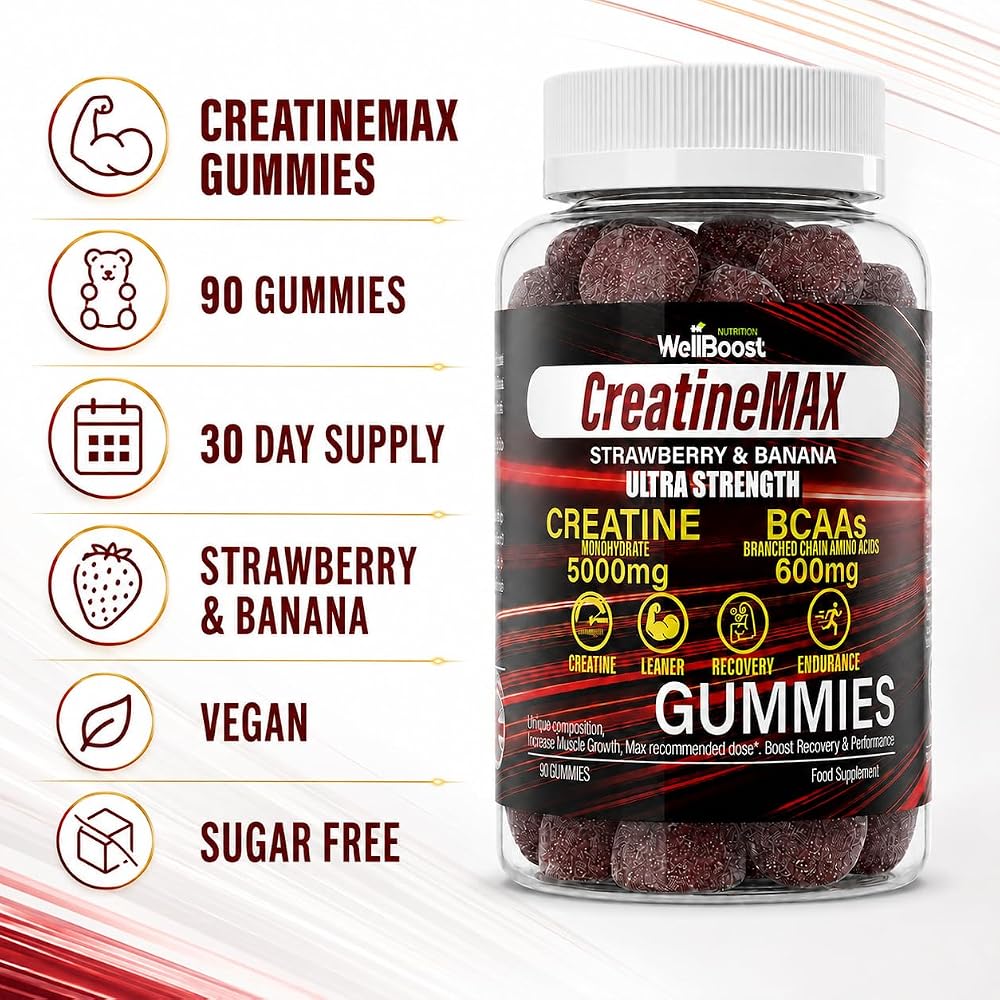 WellBoost Creatine MAX Gummies 5000mg - 90 Gummies - image 9