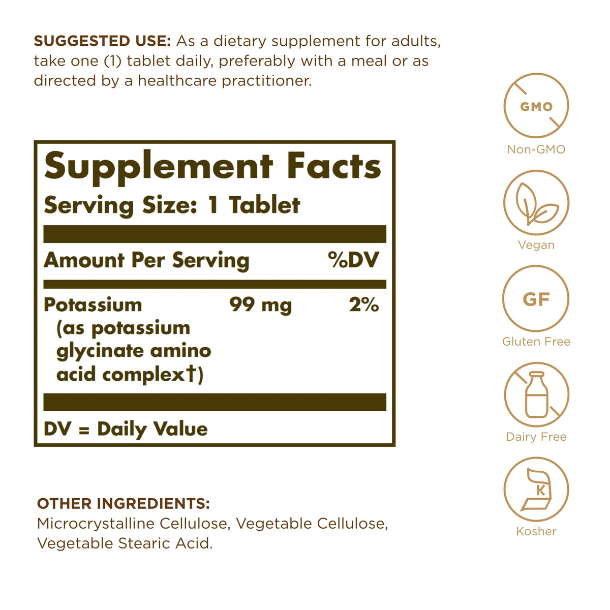 Solgar Potassium Amino Acid Complex Tablets - 100 Count - image 2