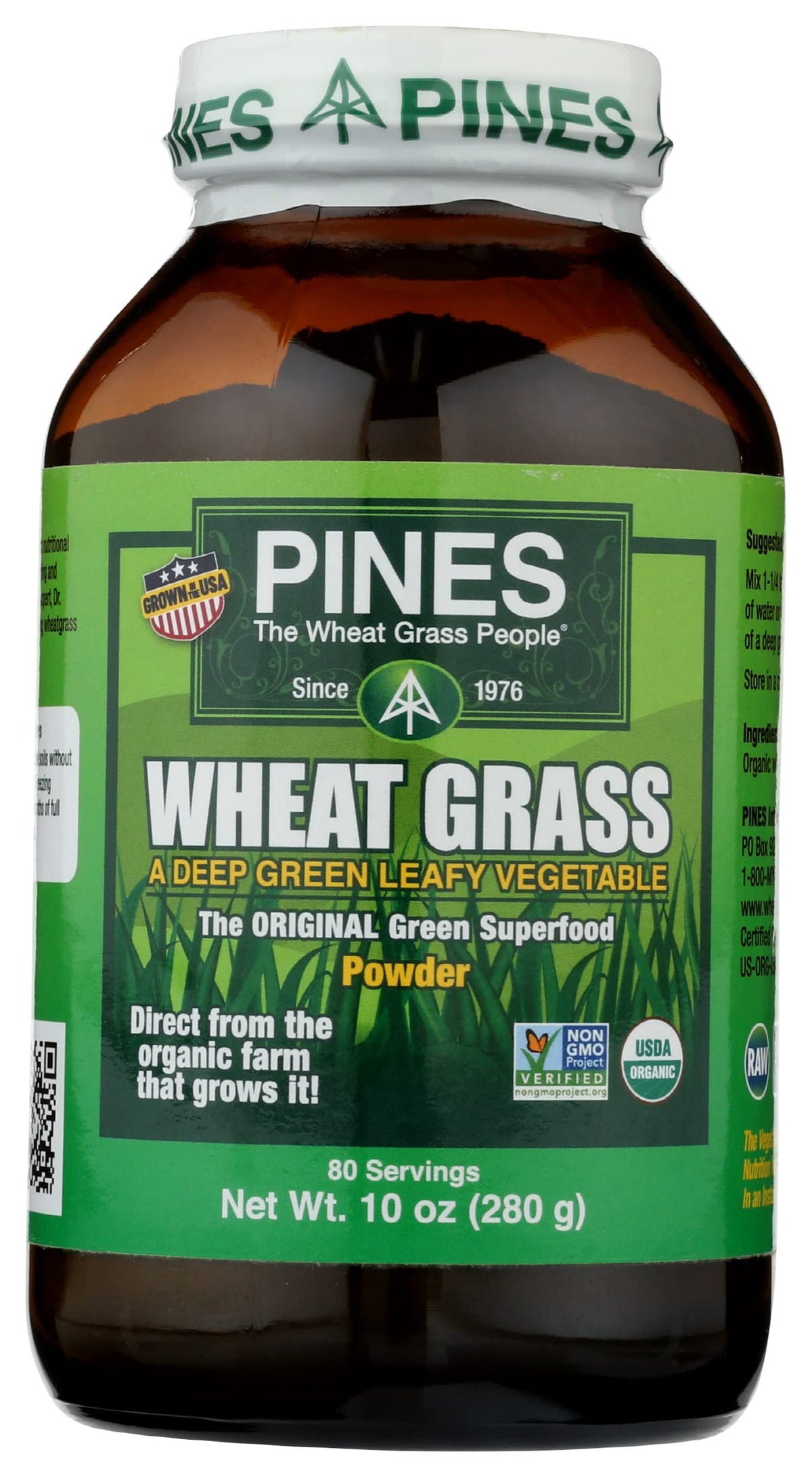 Pines Wheat Grass Powder Organic Superfood - 10 oz