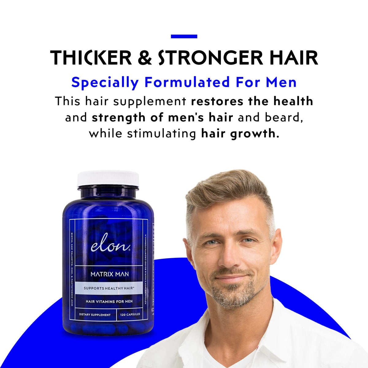 Elon Matrix Man Hair Growth Vitamins for Men - 120 Capsules - image 2