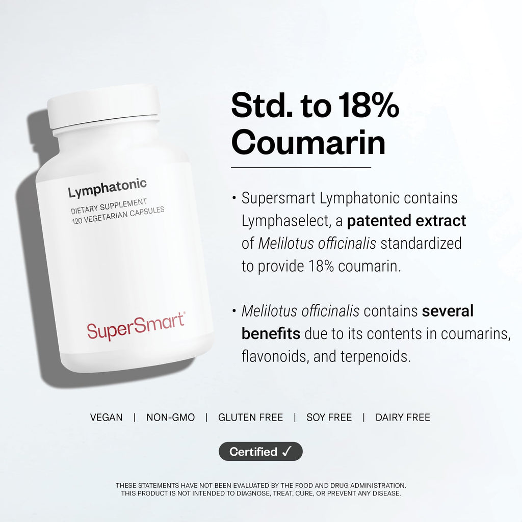 Supersmart Lymphatonic 40mg Daily Lymphatic Drainage - 120 Vegetarian Capsules - image 5