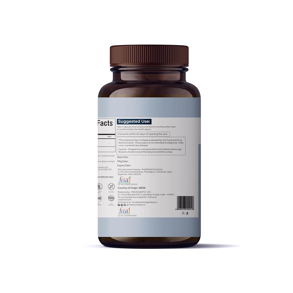 Miduty Activated Coconut Charcoal - 60 Capsules - image 2