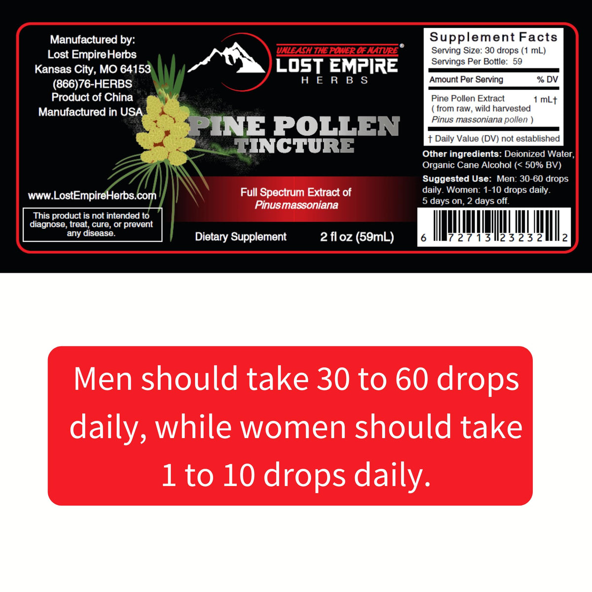 Lost Empire Herbs Pine Pollen Tincture Liquid Extract - 2 Fl Oz - image 8