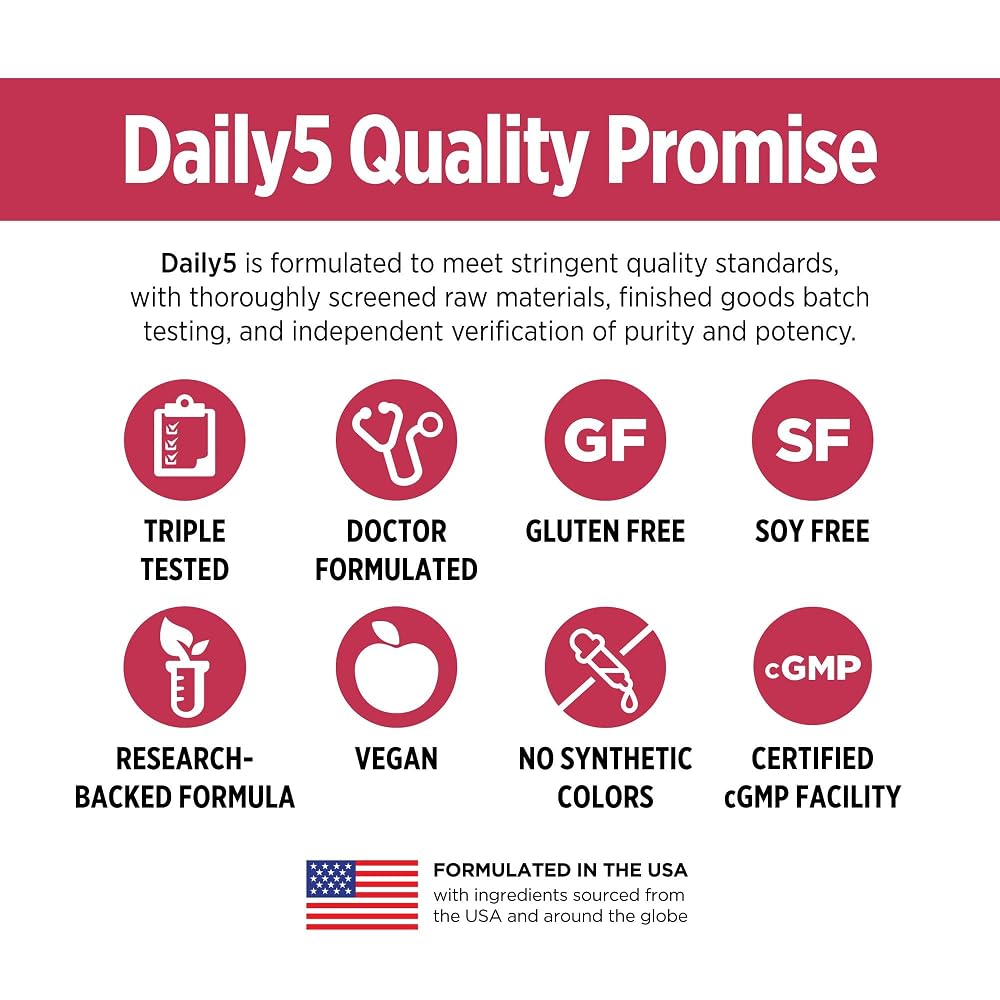 DOCTORS' PREFERRED Daily5 Multivitamin for Women and Men - 90 Capsules - image 5