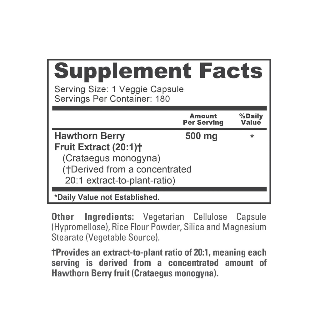 NusaPure Hawthorn Berry 500mg - 180 Vegetarian Capsules - image 4