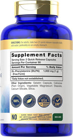 Carlyle DL-Phenylalanine 1000mg - 180 Capsules - image 2